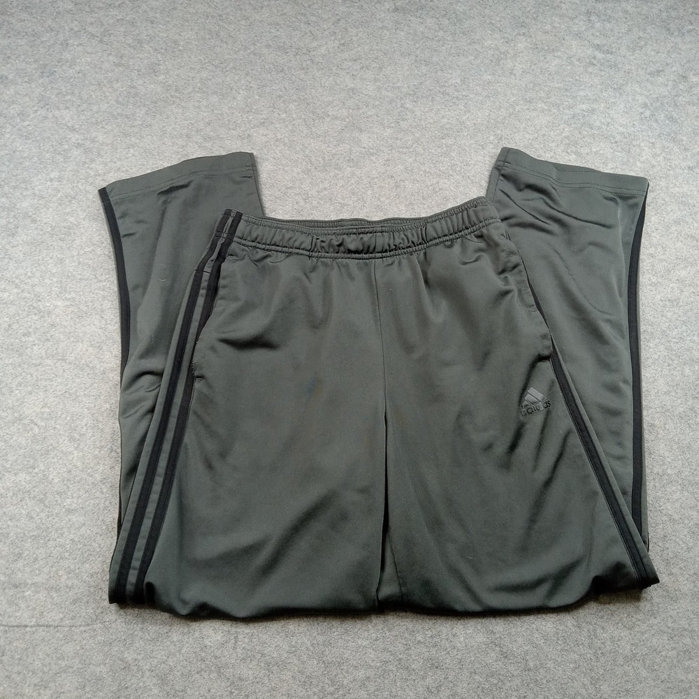 Adidas Track Pants Mens Medium Green Primegreen Side Stripe Athletic H48431